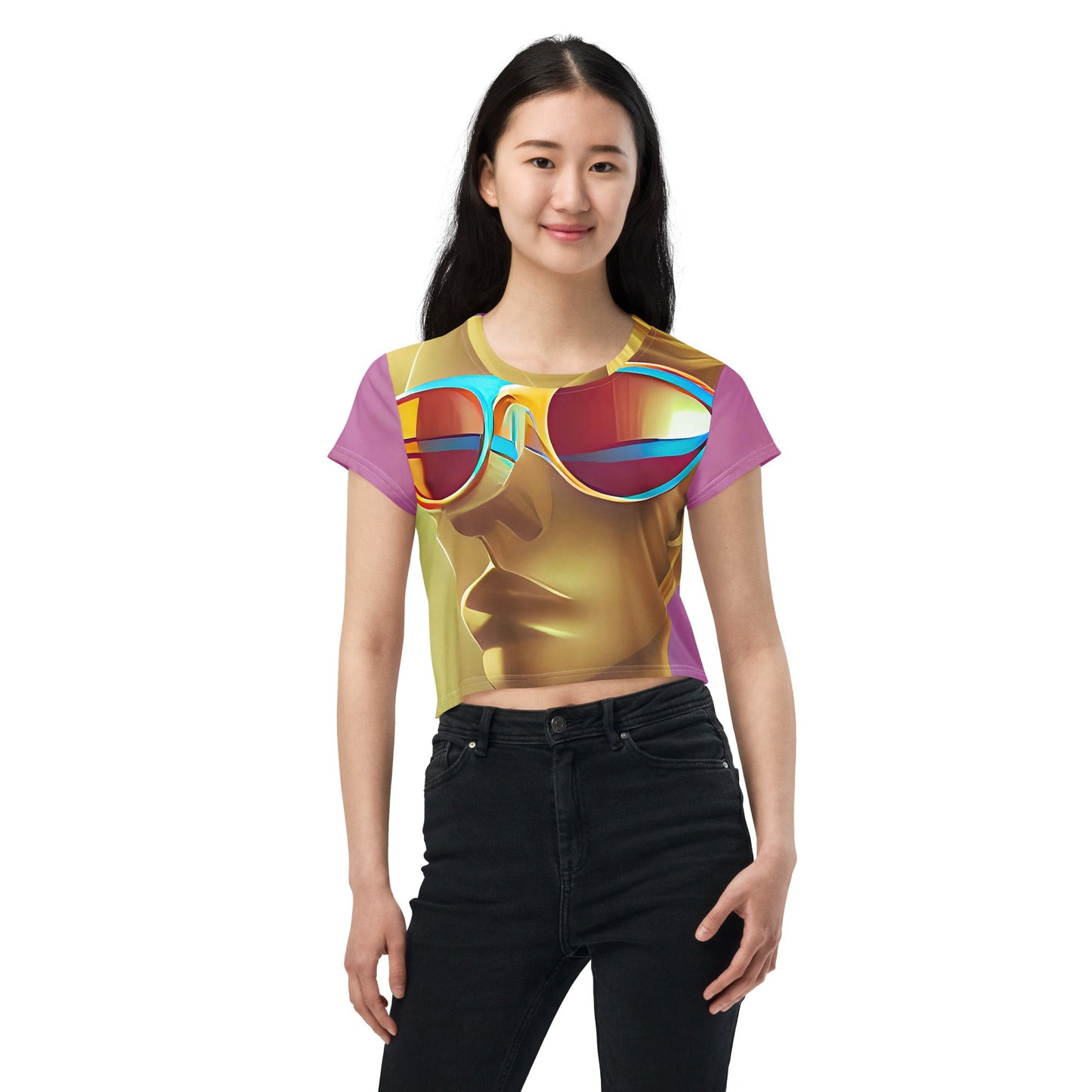 Retro Cool Pink - Womens Crop Tee