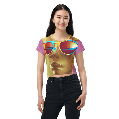 Retro Cool Pink - Womens Crop Tee