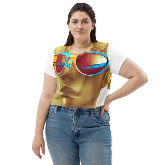 Retro Cool White - Womens Crop Tee