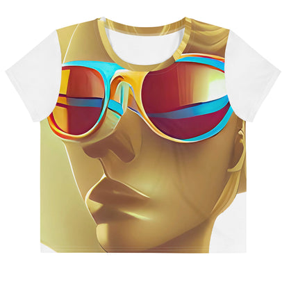 Retro Cool White - Womens Crop Tee