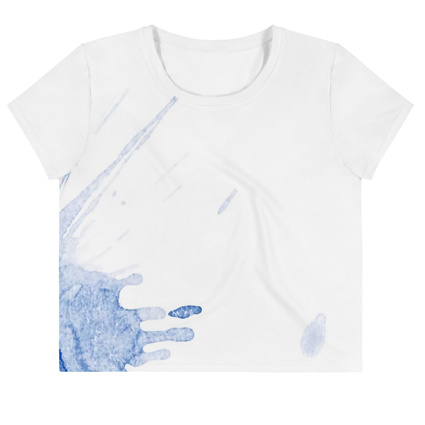 Watercolour Blue Splash - Womens Crop Tee