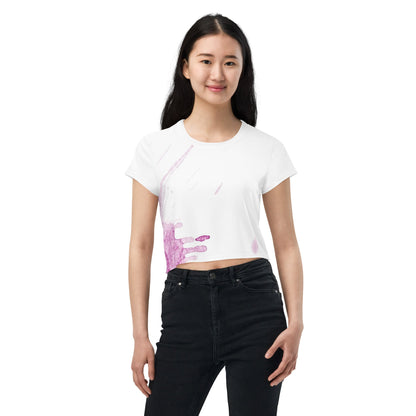 Watercolour Pink Splash - Womens Crop Tee