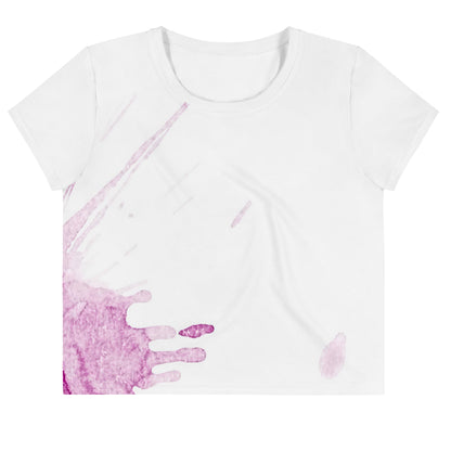 Watercolour Pink Splash - Womens Crop Tee