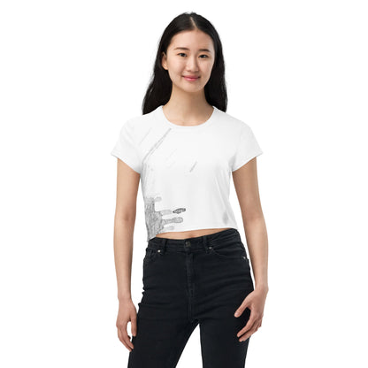 Watercolour Grey Splash - Womens Crop Tee