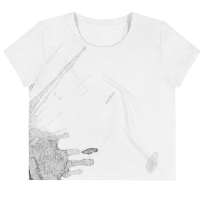 Watercolour Grey Splash - Womens Crop Tee