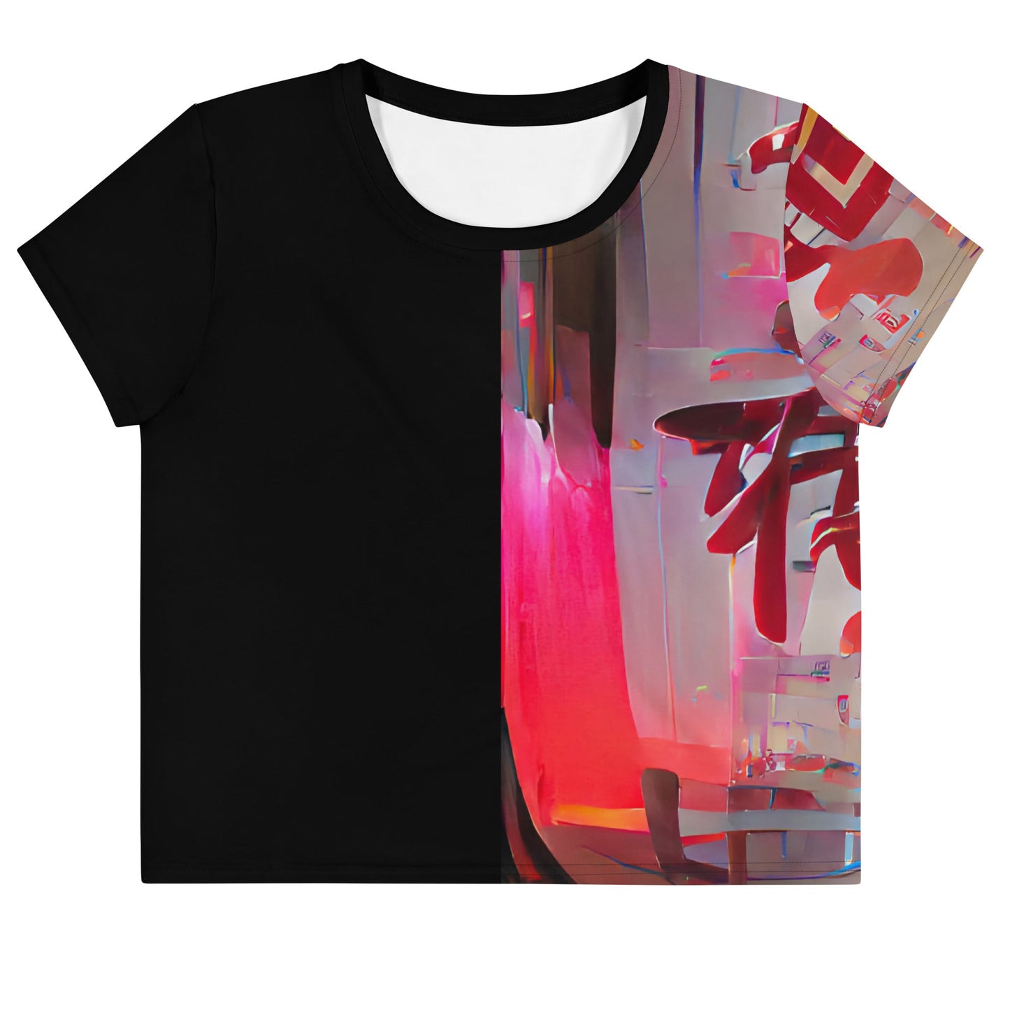 Half Black Half Báijiǔ - Womens Crop Tee