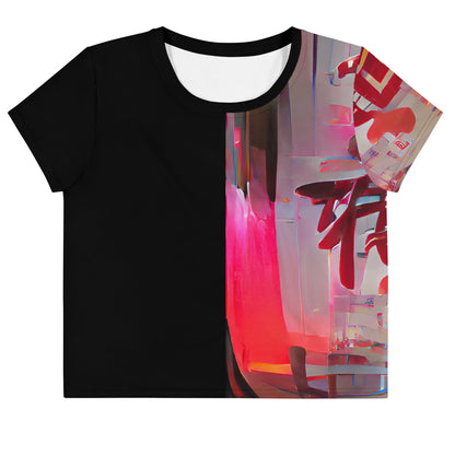 Half Black Half Báijiǔ - Womens Crop Tee