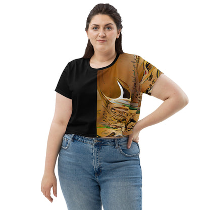Half Black Half Gāolàng - Womens Crop Tee