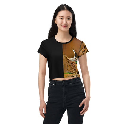 Half Black Half Gāolàng - Womens Crop Tee