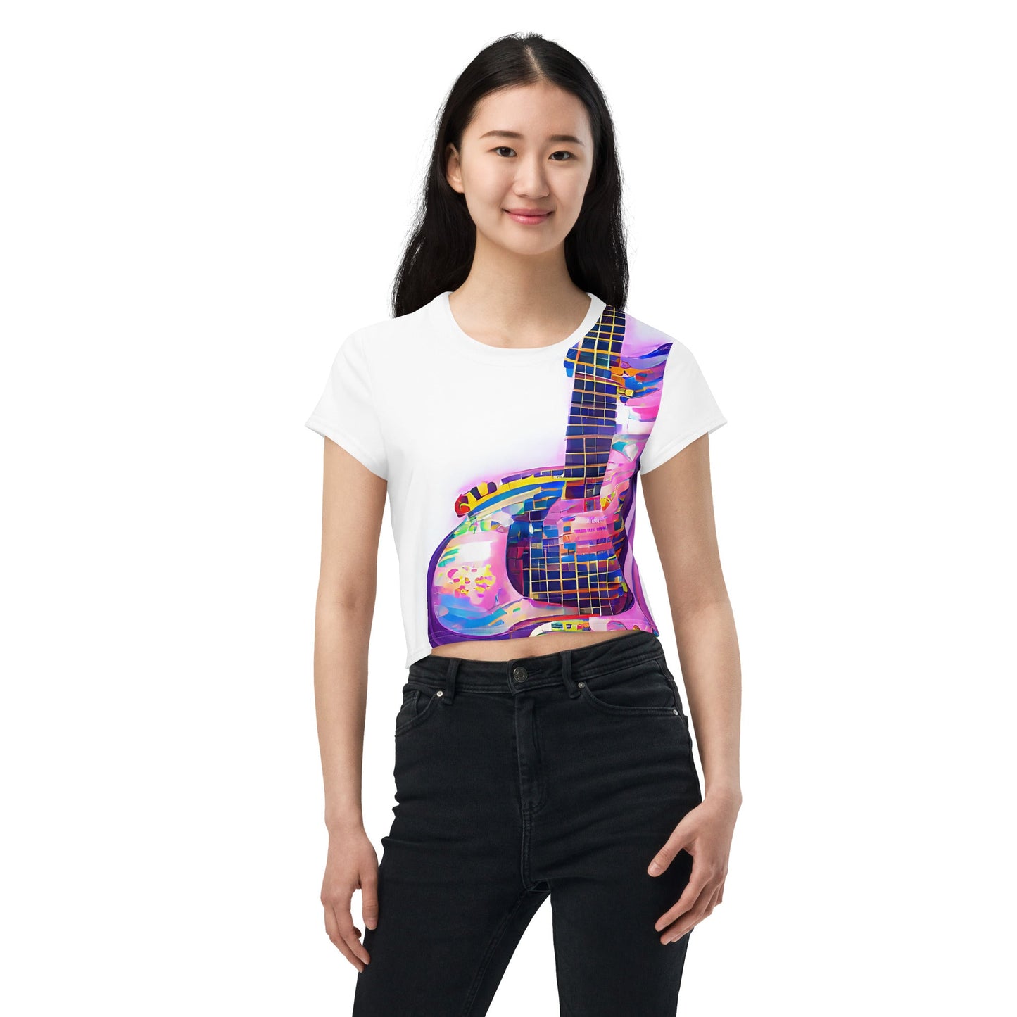 Hippie Guitar - Womens Crop Tee