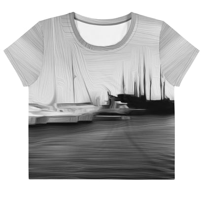 The Sleeping Yachts (at Night) - Womens Crop Tee