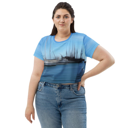 The Sleeping Yachts (at Morning) - Womens Crop Tee