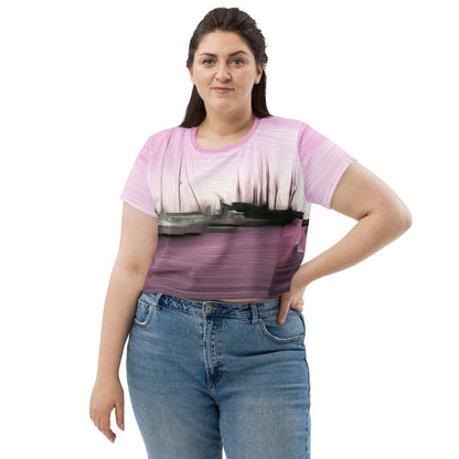 The Sleeping Yachts (at Evening) - Womens Crop Tee