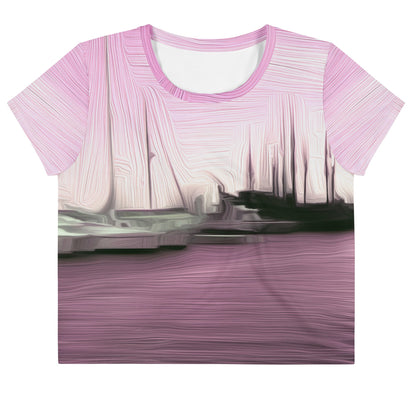 The Sleeping Yachts (at Evening) - Womens Crop Tee