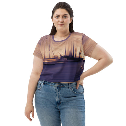 The Sleeping Yachts (at Sunset) - Womens Crop Tee