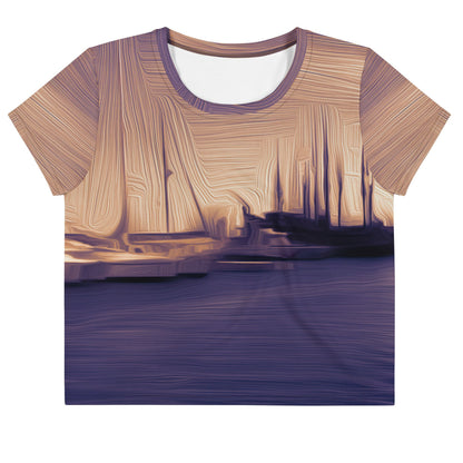 The Sleeping Yachts (at Sunset) - Womens Crop Tee