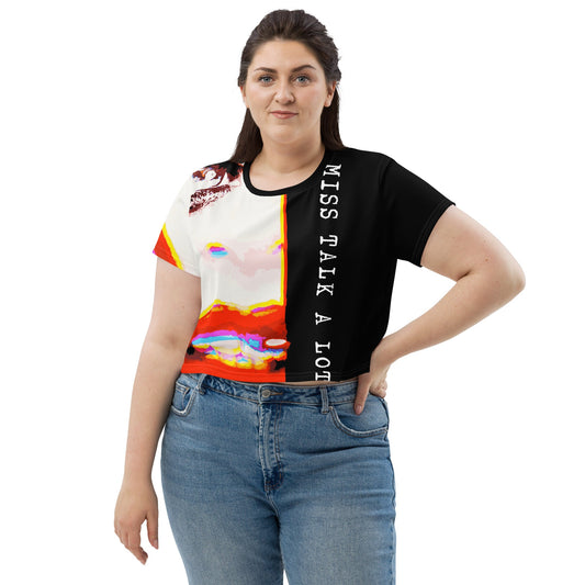 Miss Talk A Lot - Womens Crop Tee