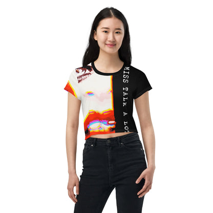 Miss Talk A Lot - Womens Crop Tee