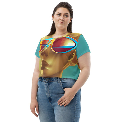 Retro Cool Blue - Womens Crop Tee