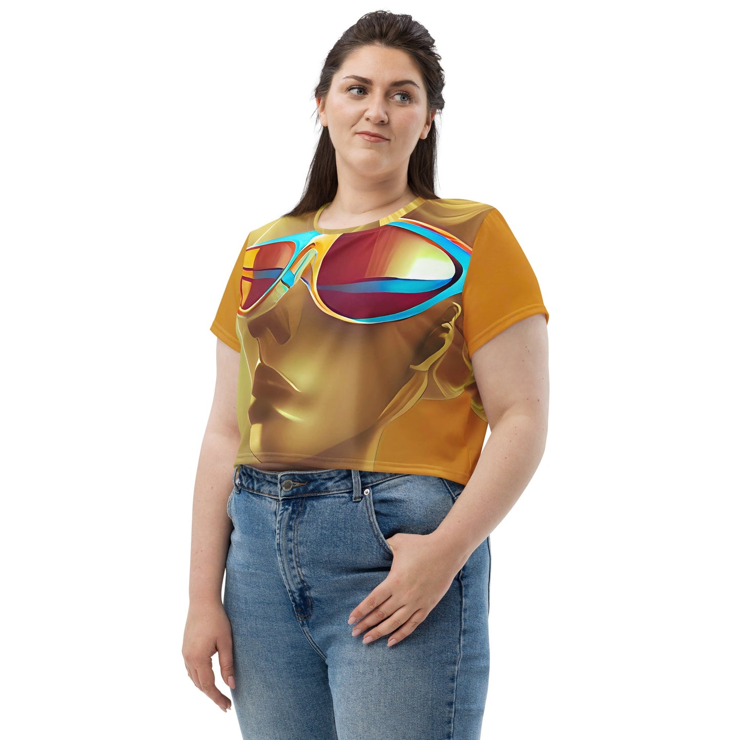 Retro Cool Orange - Womens Crop Tee