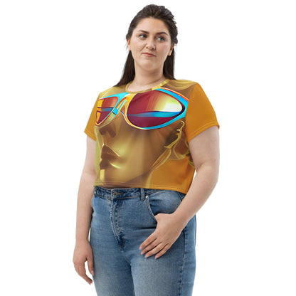 Retro Cool Orange - Womens Crop Tee
