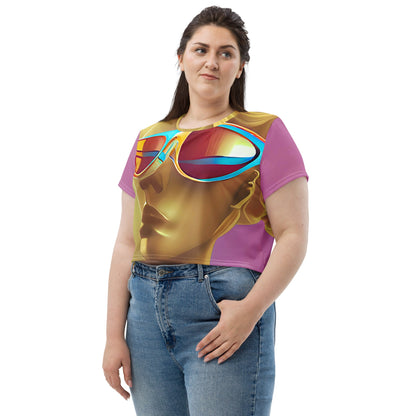 Retro Cool Pink - Womens Crop Tee