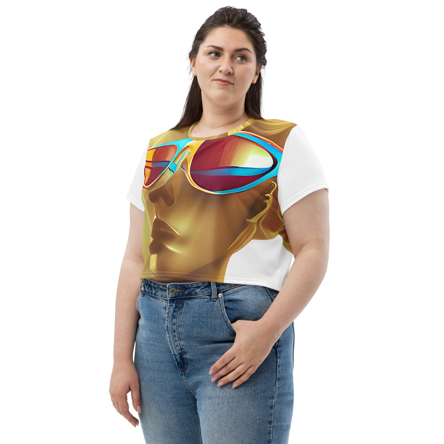 Retro Cool White - Womens Crop Tee