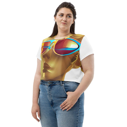 Retro Cool White - Womens Crop Tee
