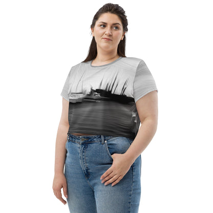 The Sleeping Yachts (at Night) - Womens Crop Tee