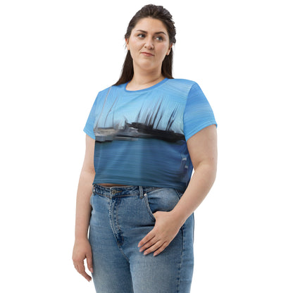 The Sleeping Yachts (at Morning) - Womens Crop Tee