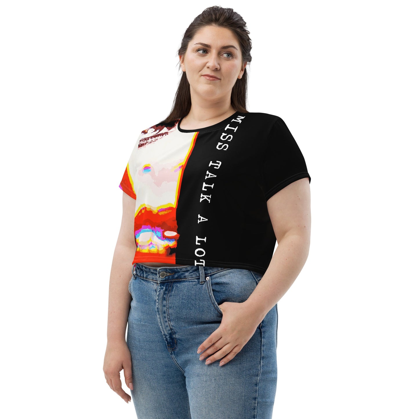 Miss Talk A Lot - Womens Crop Tee