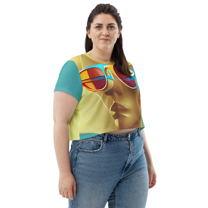 Retro Cool Blue - Womens Crop Tee