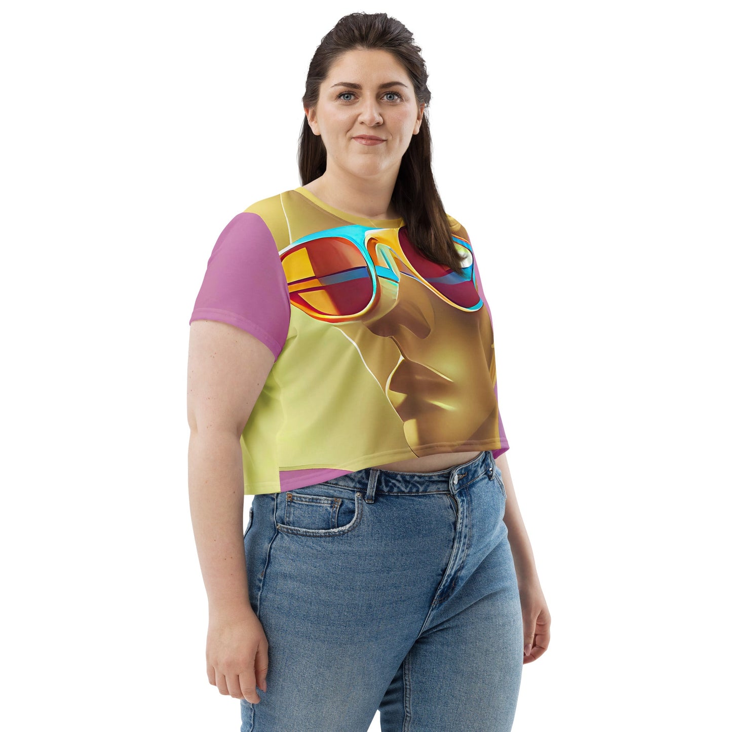 Retro Cool Pink - Womens Crop Tee