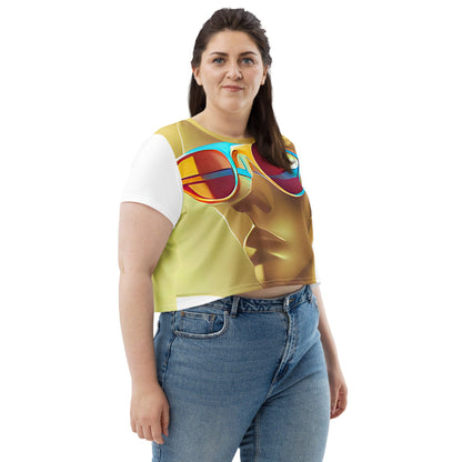 Retro Cool White - Womens Crop Tee
