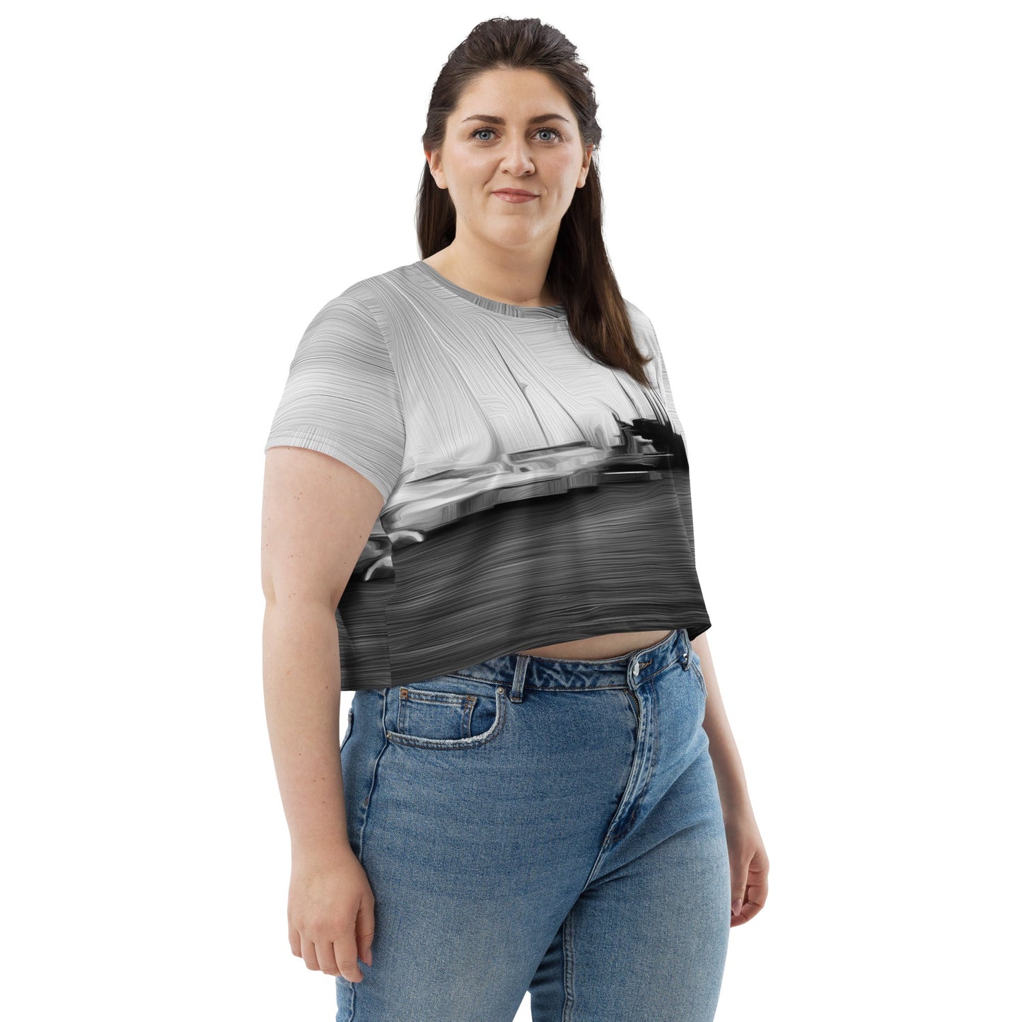 The Sleeping Yachts (at Night) - Womens Crop Tee