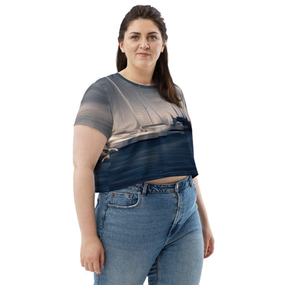 The Sleeping Yachts (at Sunrise) - Womens Crop Tee