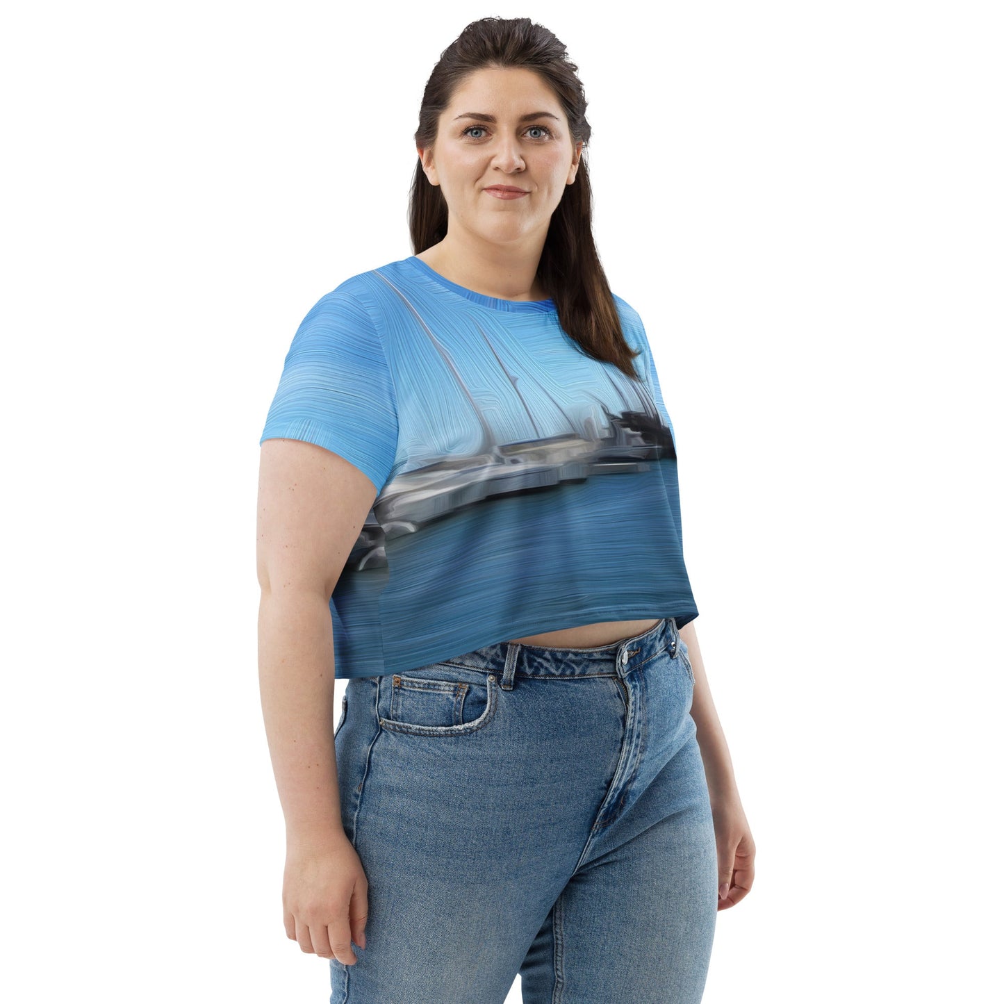 The Sleeping Yachts (at Morning) - Womens Crop Tee