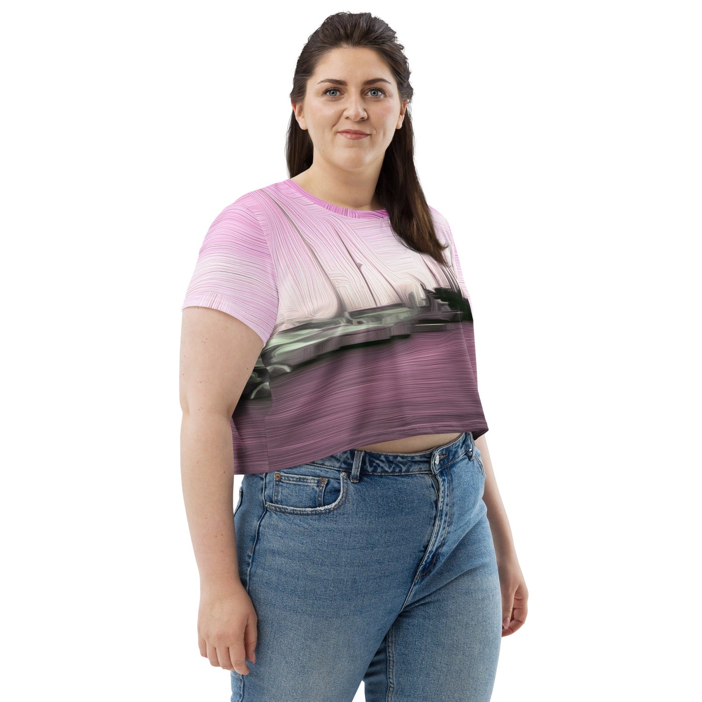 The Sleeping Yachts (at Evening) - Womens Crop Tee