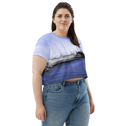 The Sleeping Yachts (at Afternoon) - Womens Crop Tee