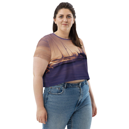 The Sleeping Yachts (at Sunset) - Womens Crop Tee