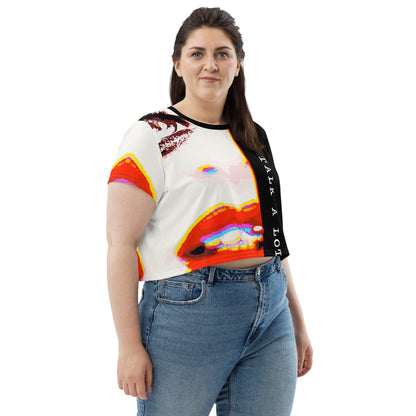Miss Talk A Lot - Womens Crop Tee