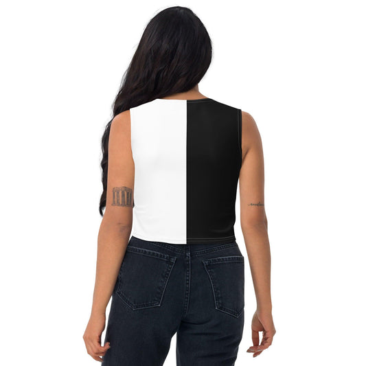 Half Black Half White - Womens Crop Top