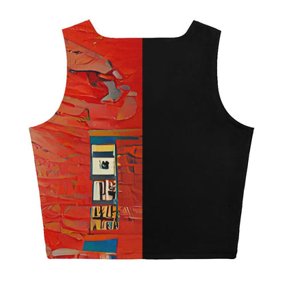 Half Black Half Hónghǎi - Womens Crop Top