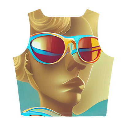 Retro Cool Blue - Womens Crop Top