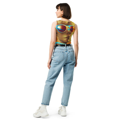Retro Cool Orange - Womens Crop Top