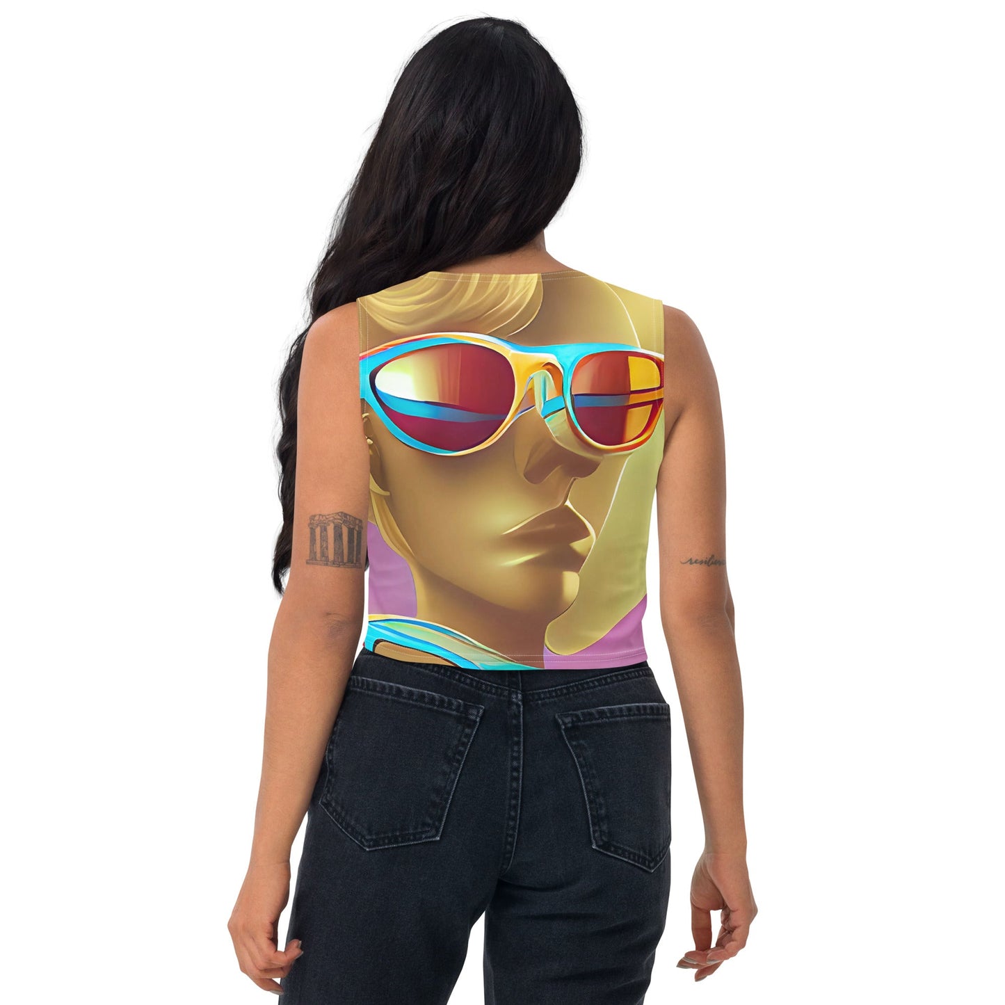 Retro Cool Pink - Womens Crop Top