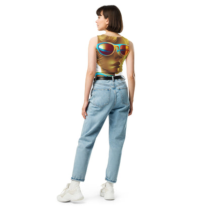 Retro Cool White - Womens Crop Top