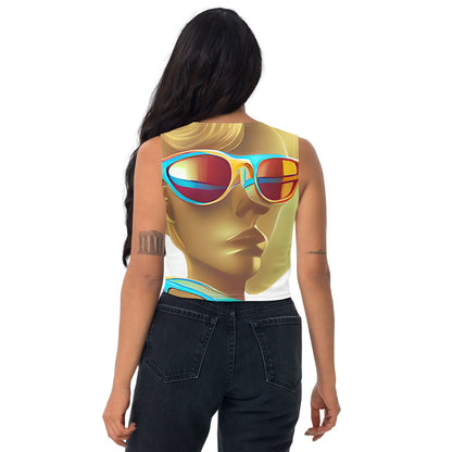 Retro Cool White - Womens Crop Top