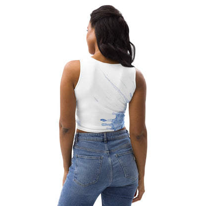 Watercolour Blue Splash - Womens Crop Top