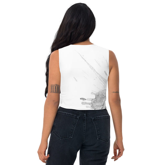 Watercolour Grey Splash - Womens Crop Top